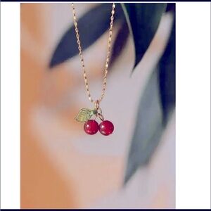 Elegant Cherry Pendant Necklace